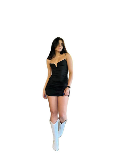 Women Lycra Black Western Halter Dress - Feature: Anti Wrinkle