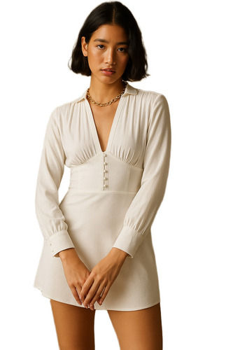 Women Lycra White Mini Dress - Feature: No Fade