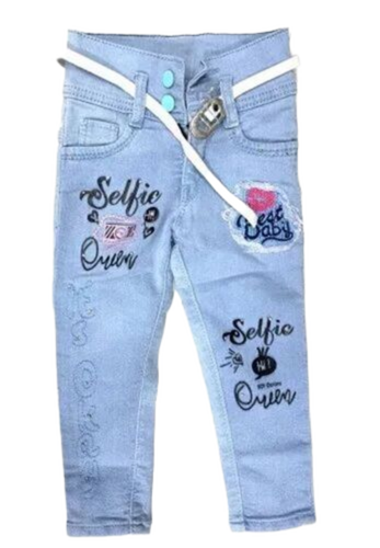 Girls Fancy Dobby Jeans - Age Group: 13-15 Years