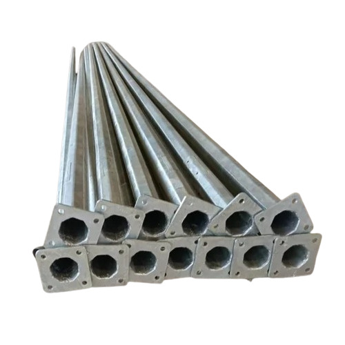 13 Meter Mild Steel Octagonal Poles - Color: Silver