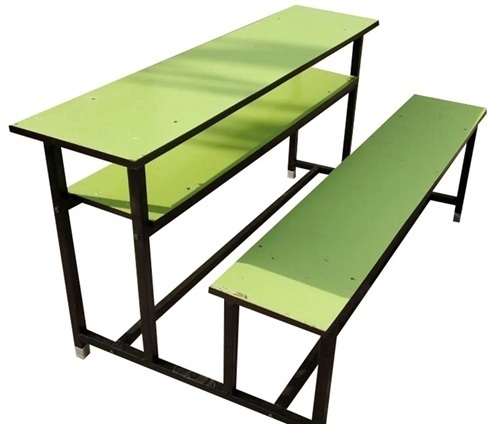 Green School Desk And Bench