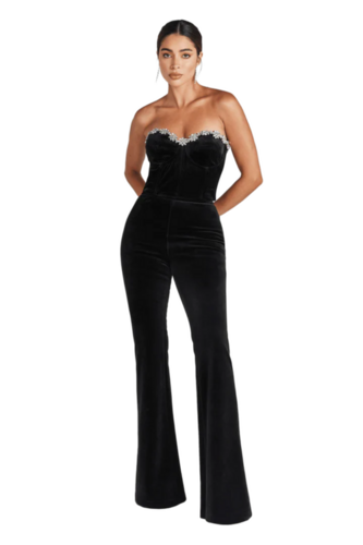 Women Cotton Black Co Ord Set - Material: Velvet