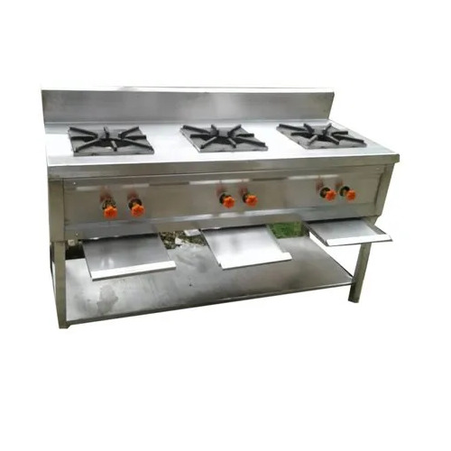 Commercial Three Burner Cooking Range By Unique S.s Kitchen Works