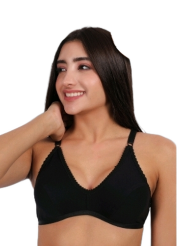 Soft Fabric Ladies Bra - Color: Black