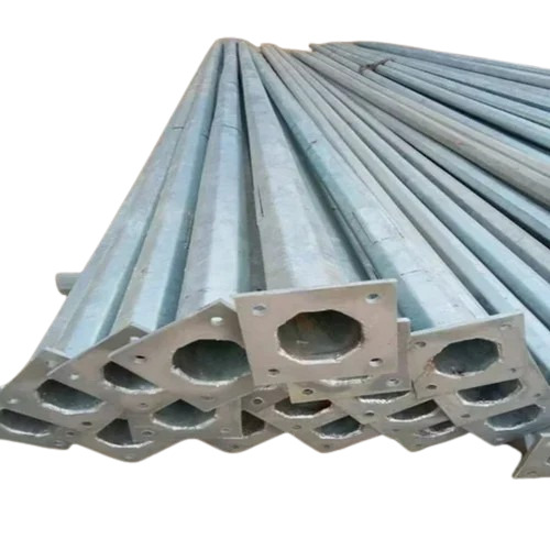 6 Meter Steel Octagonal Pole - Color: Silver