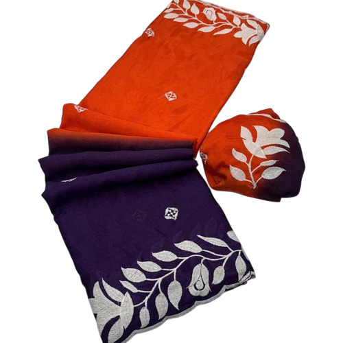 Soft Silk Chinon Saree - Color: Multicolour