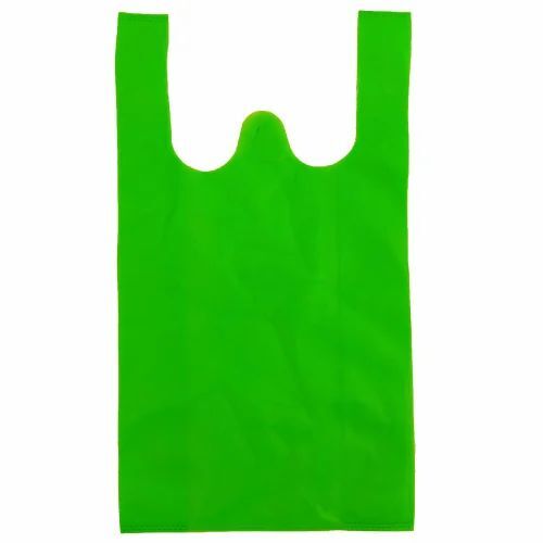 Light Green Plain Non Woven W Cut Carry Bags