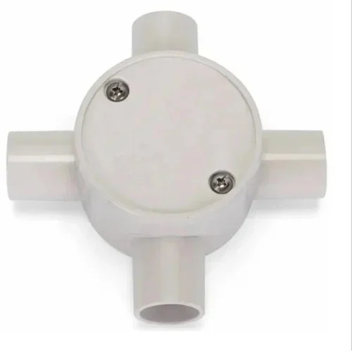 4 Way Pvc Junction Box - Color: White