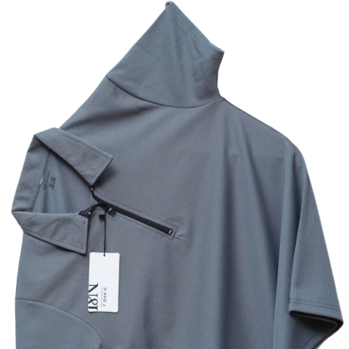 Grey Polo T Shirt - Cotton, Various Sizes, Grey, V-Neck | Lightweight, Quick Dry, Comfortable Fit