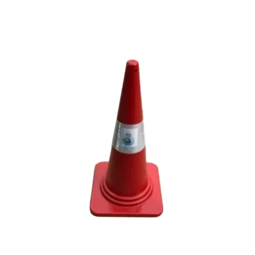 Traffic Cone - Plastic, Standard Height, Red | Reflective Sleeve, Weather Resistant, Stackable Design