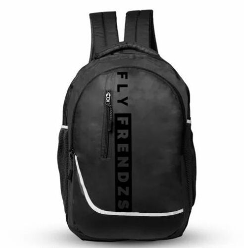 Black Printed Polyester School Bag