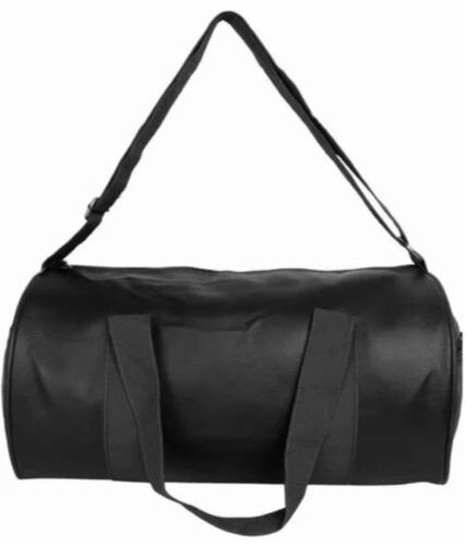 Plain Black Pu Gym Bag