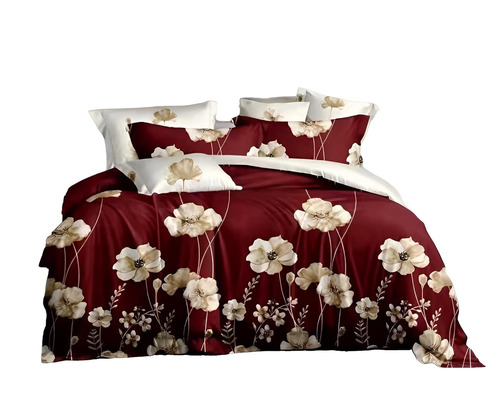 Cotton Blend Double Bedsheet With Pillow Covers