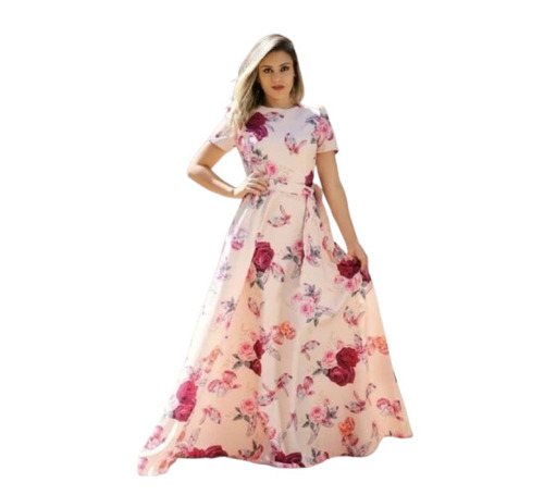 Ladies Printed Georgette Gown