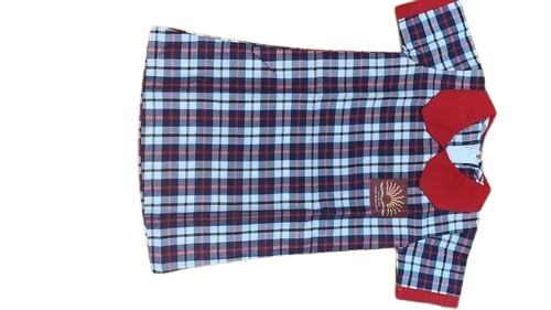 Cotton Check Girls School Uniform Frock