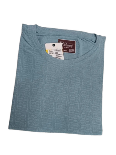 Man Grey Polyester Lycra T Shirt - Design: Plain