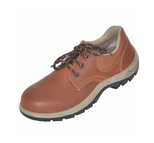 Men Safety Shoes - Leather, Brown, All Sizes | Durable Soles, Breathable, Easy to Walk, Anti-Slip