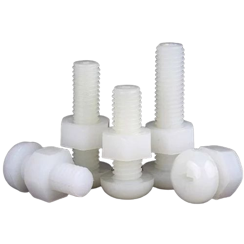 Nylon Nut Bolt - Color: White