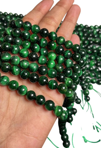 Green Tiger Eye Round Beads