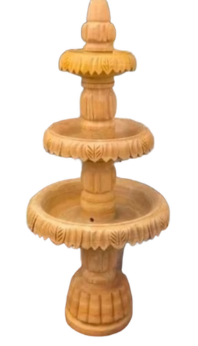Brown Sandstone Garden Water Fountain - Size: 2 Feet
