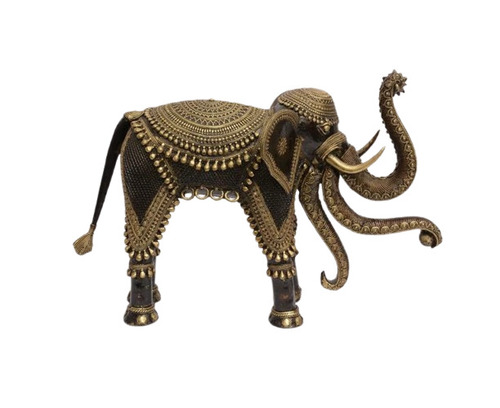 Dhokra Brass Elephant Statue