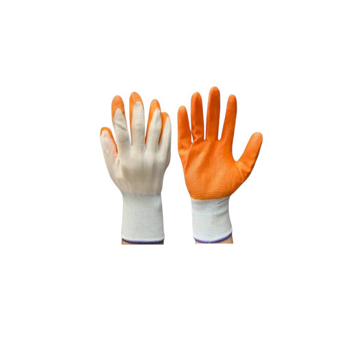 White Orange Safety Gloves