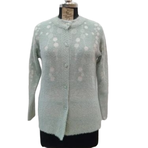 Ladies Woolen Long Cardigan - Wool, Standard Size, Various Colors | Anti Wrinkle, Printed Pattern, Comfortable Fit