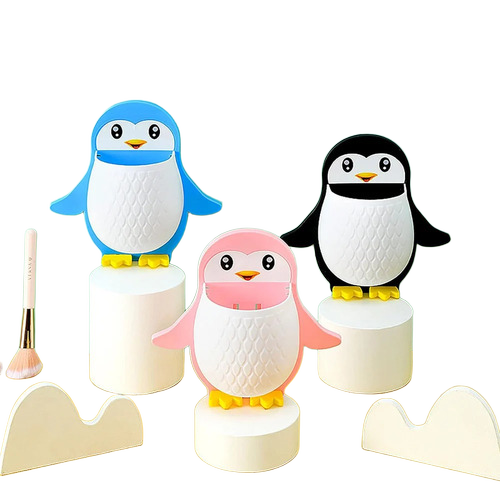 Plastic Multicolor Penguins Shape Toothbrush Holder - Color: Multi