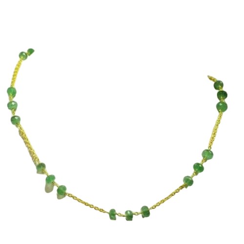 Green Strawberry Roundle Faceted Beads Necklace - Gender: Women'S