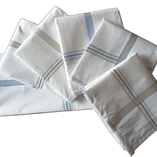 White Border Cotton Handkerchief