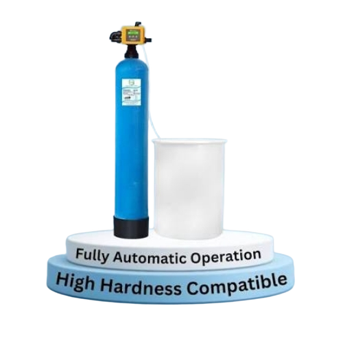 Water Softener - Blue Round Shape, Good Quality | Industrial Use, Durable, Eco Friendly, Adjustable Flow Rate, 1 Year Warranty