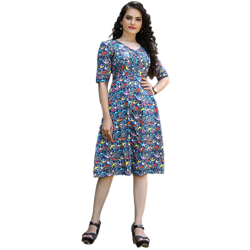 Ladies One Piece Dress - Color: Blue