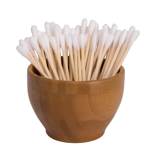 Bamboo Cotton Swab Holder