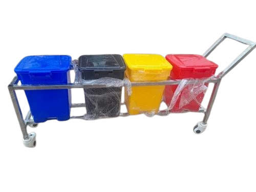 Bio Medical 4 Pcs 20l Waste Trolley Dustbin 