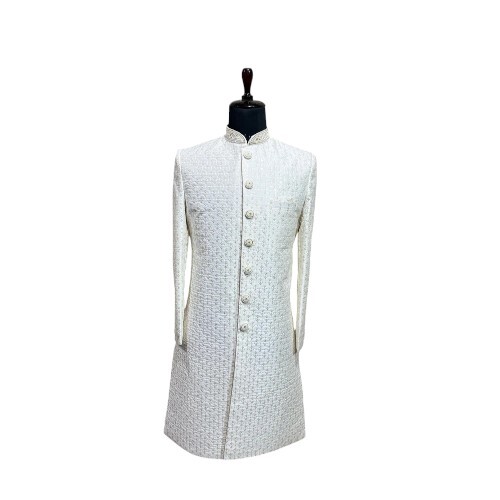 Men's Sherwani Flower Embroided - Color: T Shirt