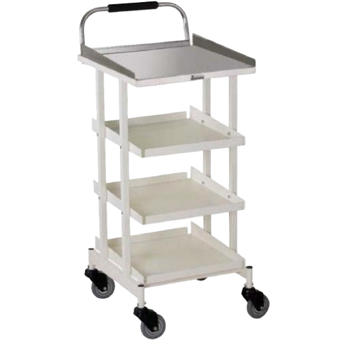 Mild Steel Powder Coated 3 Shelves Ecg Trolley 