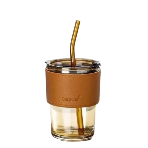 250ml Glass Sipper With Straw