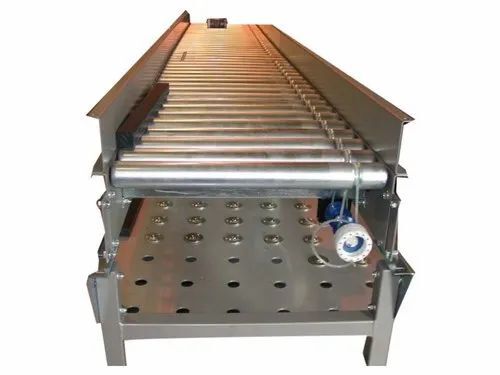 Motorized Roller Belt Conveyor - Color: Silver