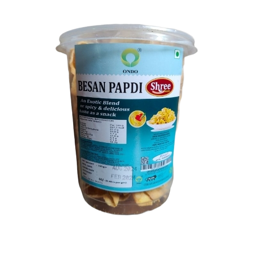 Besan Papdi - Besan Flour, Crispy Texture, Spicy Flavor | Savory Snack, Traditional Recipe, Lightly Oiled