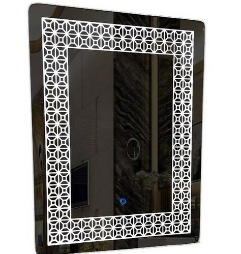 Designer Bathroom Led Mirror - Glass, Rectangular, Various Sizes | Glossy Finish, Wall Installation, Lightweight, Tested Quality Standards
