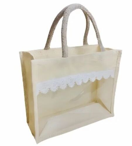 Embroidered Jute Shopping Bag