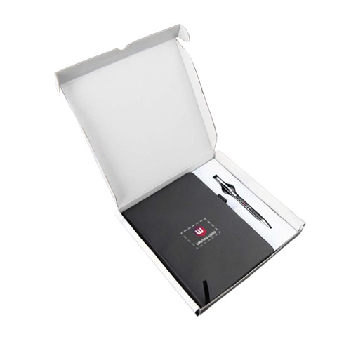 Personalized Employee Welcome Kit 2-In-1 Diary & Pen (Slate Black) - Color: Slate Black