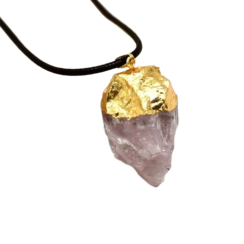 Rose Quartz Gold Plated Pendant Necklace