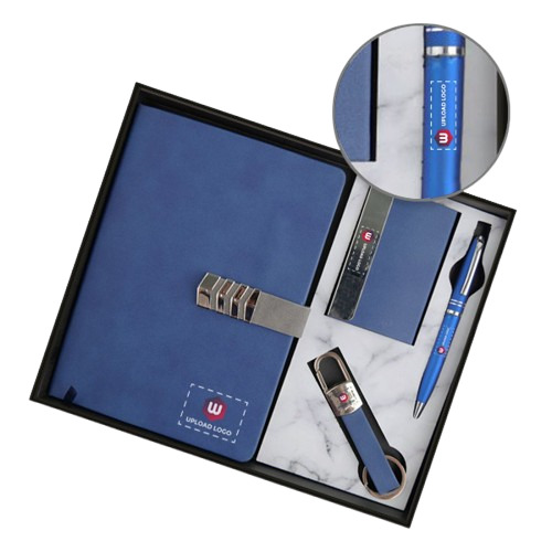 Elite Diary Executive Set 4-In-1 Customized (Blue) - Binding: Perfect Binding