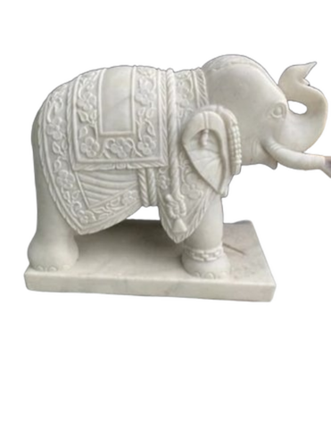White Marble Elephant Statue
