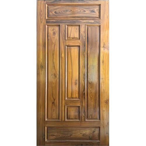 Wooden Doors - Solid Wood, Standard Size, Multiple Colors | Entry Swing Door, Left Lock Handle, Fine Finished Durable Designer Pattern