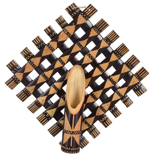 Bamboo Handicraft Wall Hanging Flower Vase - Color: Brown