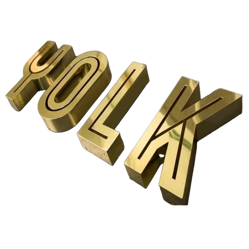 Polished Wall Mounted Brass Glow Sign Board