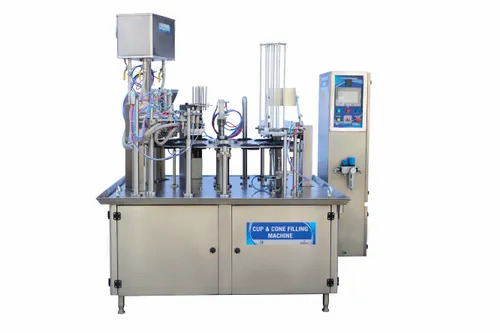 Ice Cream Cup And Cone Filling Machine - Color: Silver