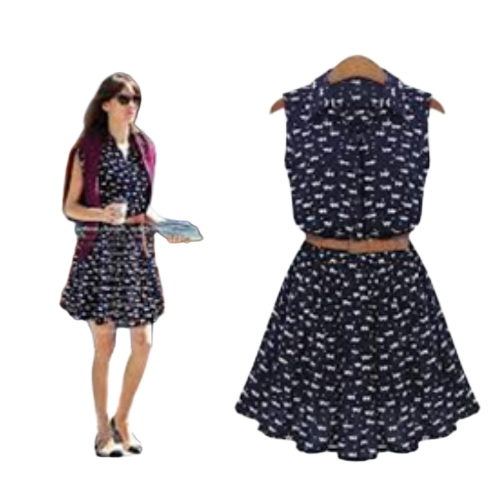 Ladies One Piece Dress - Color: Multi Color